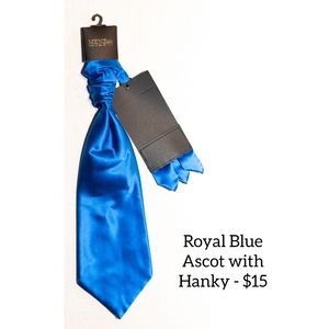 Royal Blue Ascot with Hanky